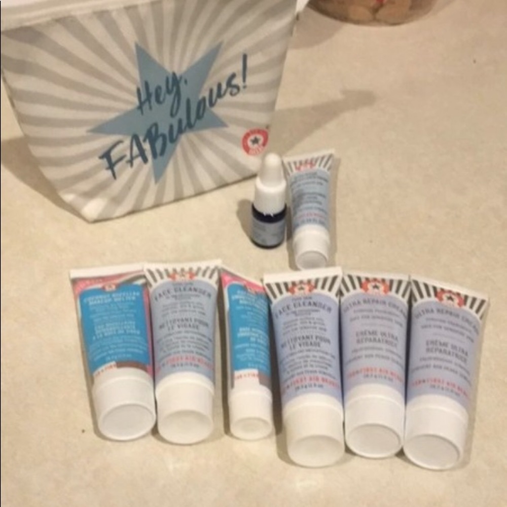 First aid beauty bundle with bag. All new never used